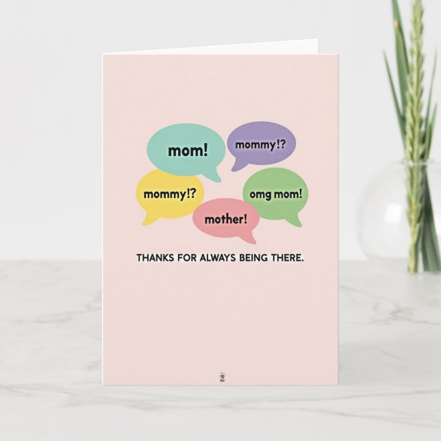 Pastel Mother Love Callouts Card (Front)