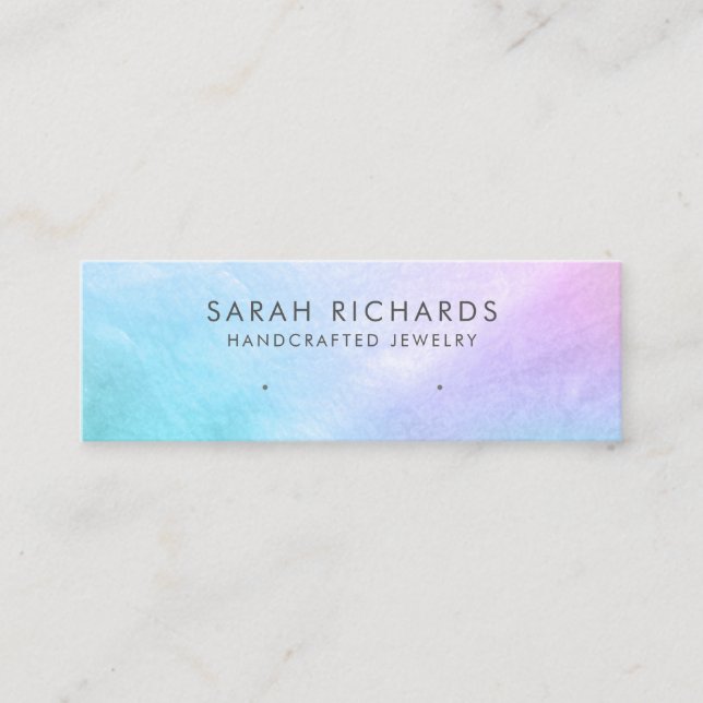 Pastel Mother of Pearl Chic Shell Display Mini Business Card (Front)