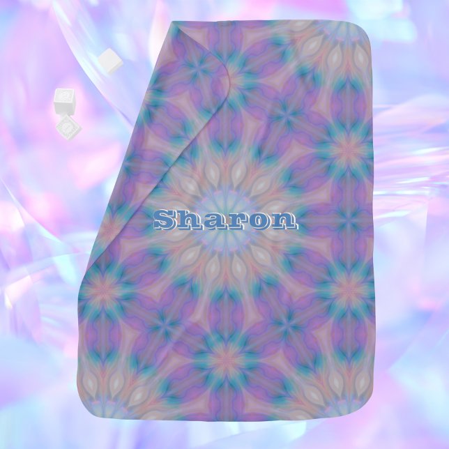 Pastel Mother of Pearl Pattern Name Monogram | Baby Blanket (Creator Uploaded)