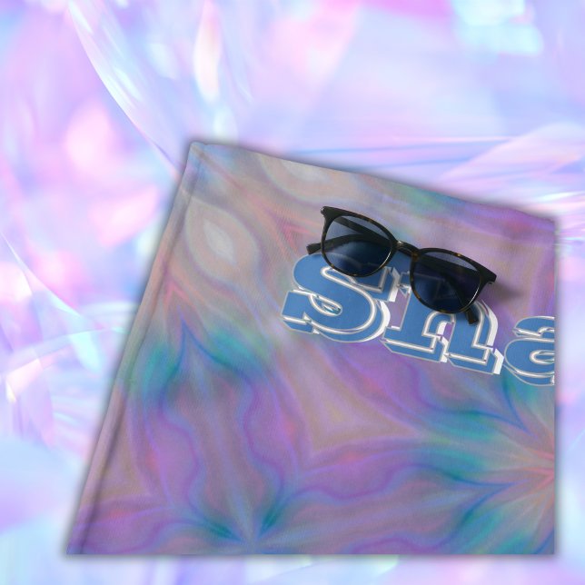 Pastel Mother of Pearl Pattern Name Monogram | Beach Towel (Creator Uploaded)