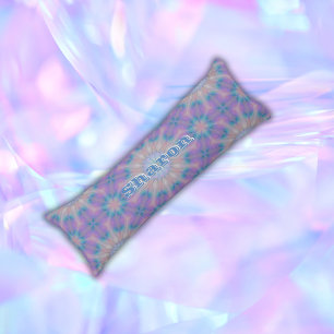 Pastel Mother of Pearl Pattern Name Monogram   Body Pillow