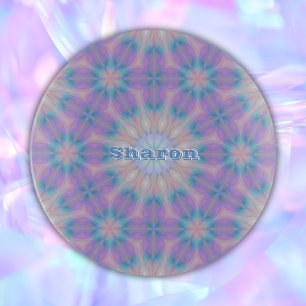 Pastel Mother of Pearl Pattern Name Monogram   Trinket Tray