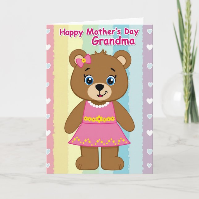 Pastel Mothers Day Bear Card (Front)