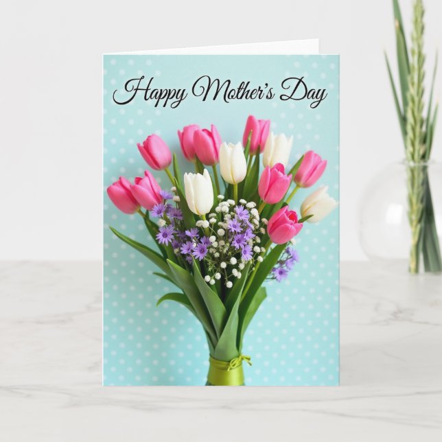 Pastel Mothers Day Bouquet Card (Front)