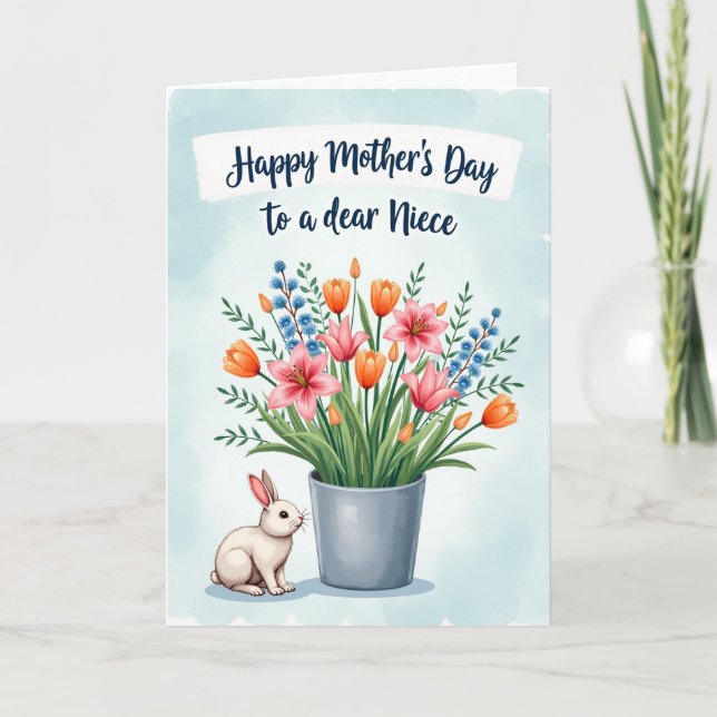 Pastel Mothers Day Flower Pot Card (Front)