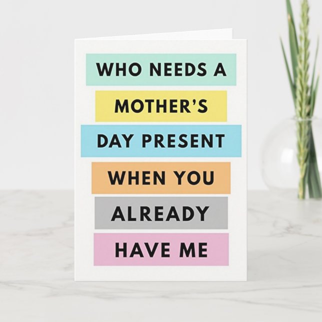 Pastel Mothers Day Message Card (Front)