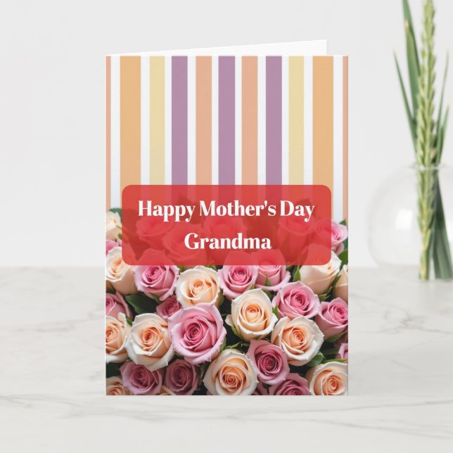 Pastel Mothers Day Rose Card (Front)