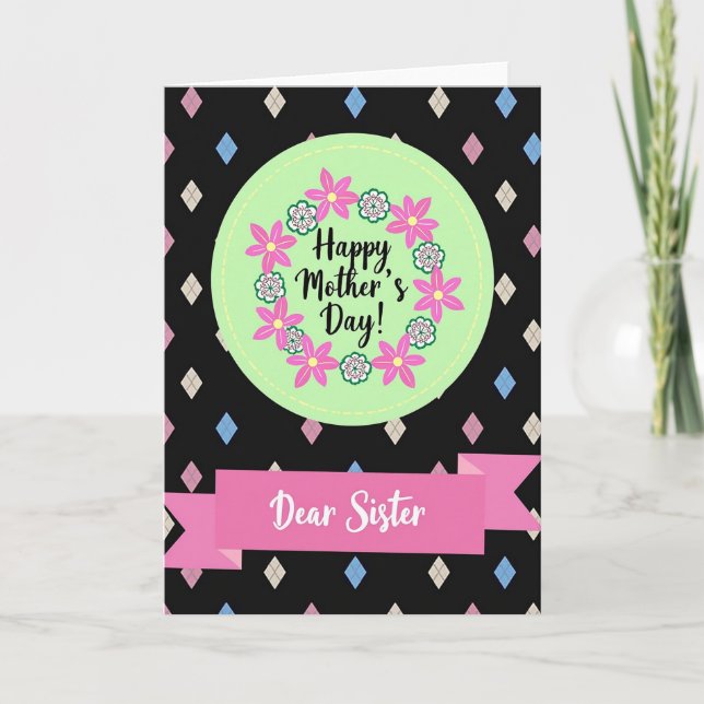 Pastel Mothers Day Sister Card (Front)