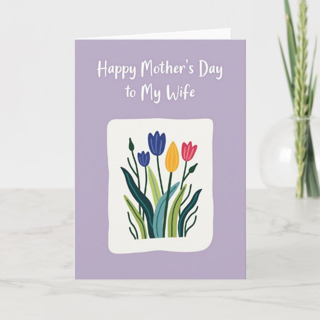 Pastel Mothers Day Wife Card (Front)