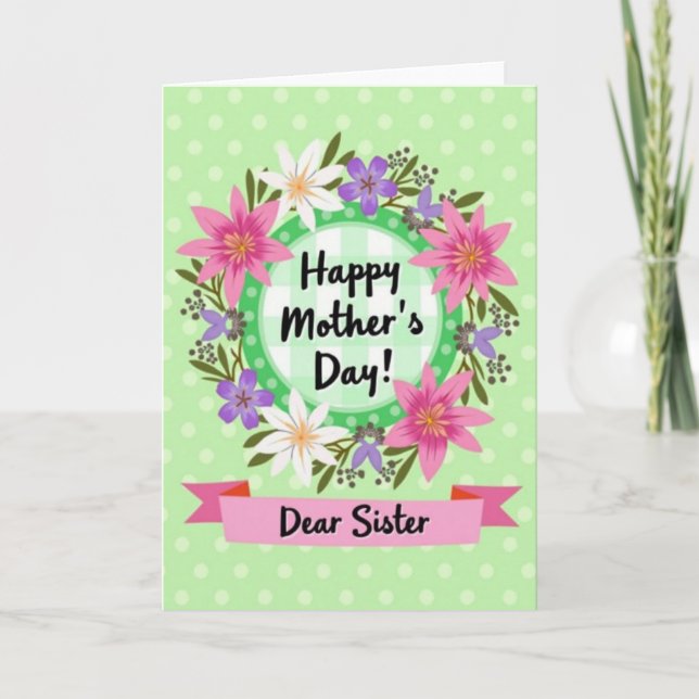 Pastel Mothers Day Wreath Card (Front)