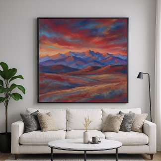 Pastel Mountain Range - Impressionistic Style Poster