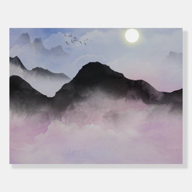 Pastel Mountain Silhouettes | Minimalist Nature  Foam Board (Front)