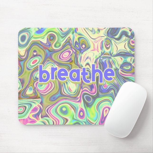 Pastel Multicolor Abstract Amoeba Art Mouse Pad (With Mouse)