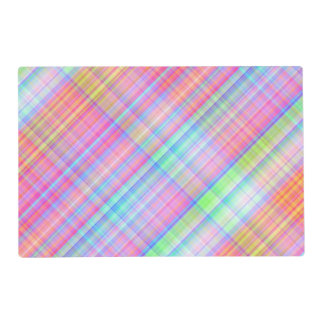 Pastel Multicolor Plaid Fabric  Placemat