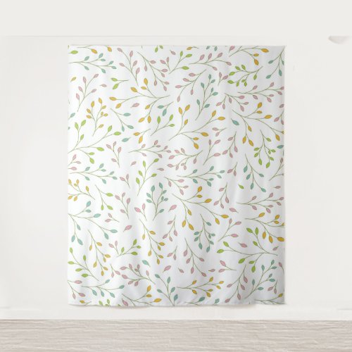 Pastel Multicolored Delicate Botanical Vine Patter Tapestry