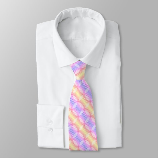 Pastel Multicoored Pattern Neck Tie (Tied)
