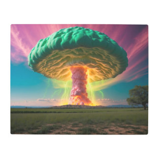 Pastel mushroom cloud 2. metal print