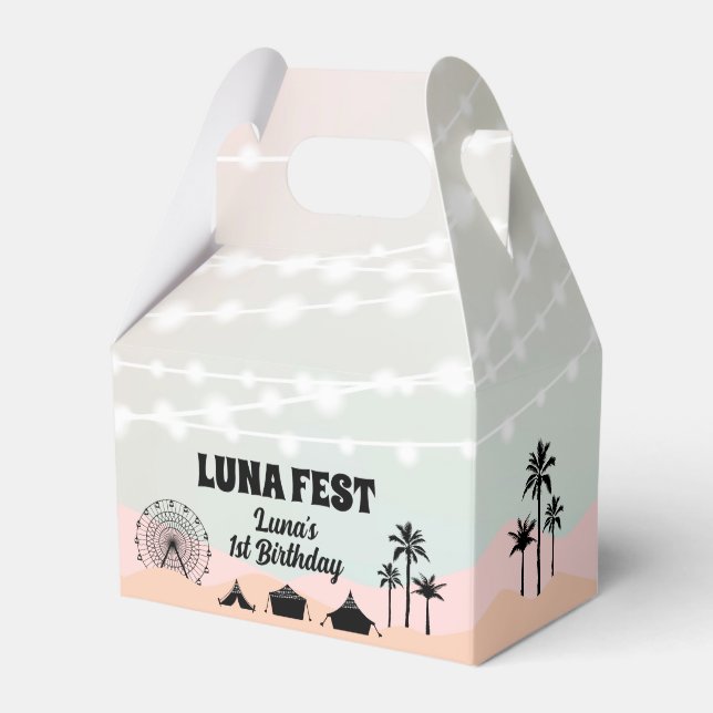Pastel Music Festival Birthday Favor Box (Front Side)