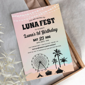 Pastel Music Festival Birthday Invitation