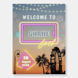 Pastel Music Festival Boho Concert Welcome Sign