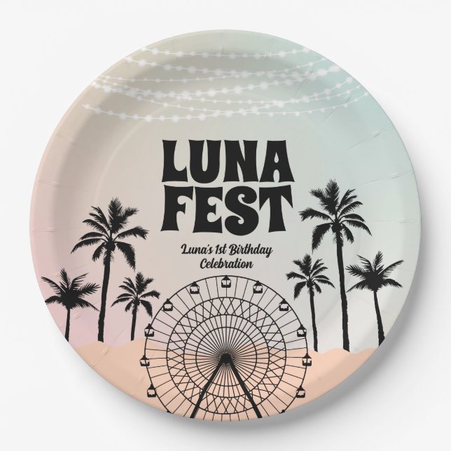Pastel Music Festival Paper Plate (Front)