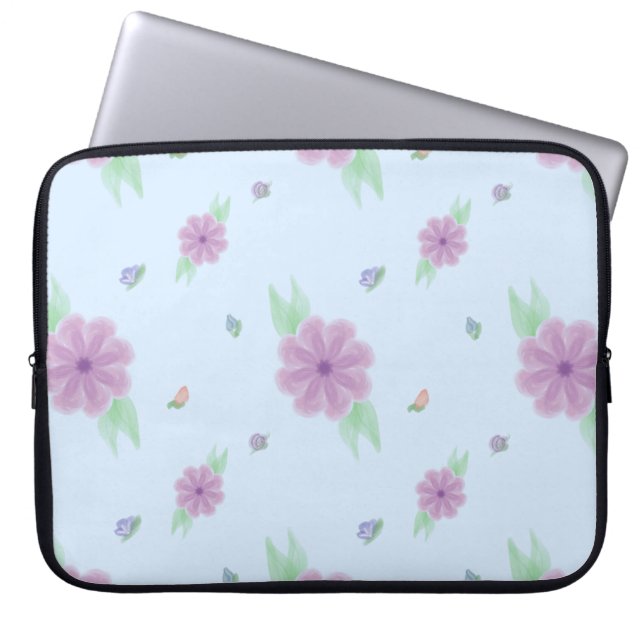 Pastel Music Note Neoprene Laptop Sleeve 15" (Front)