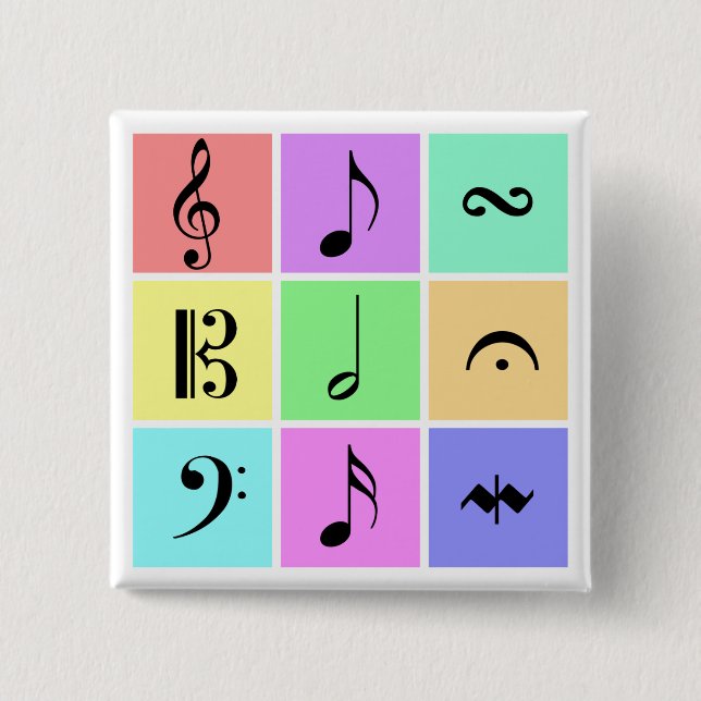 pastel music symbols button (Front)