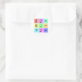 pastel music symbols classic round sticker (Bag)