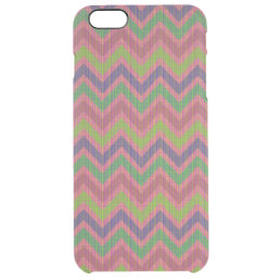 Pastel Muted Brown And Green Chevron Pattern 2 Clear iPhone 6 Plus Case