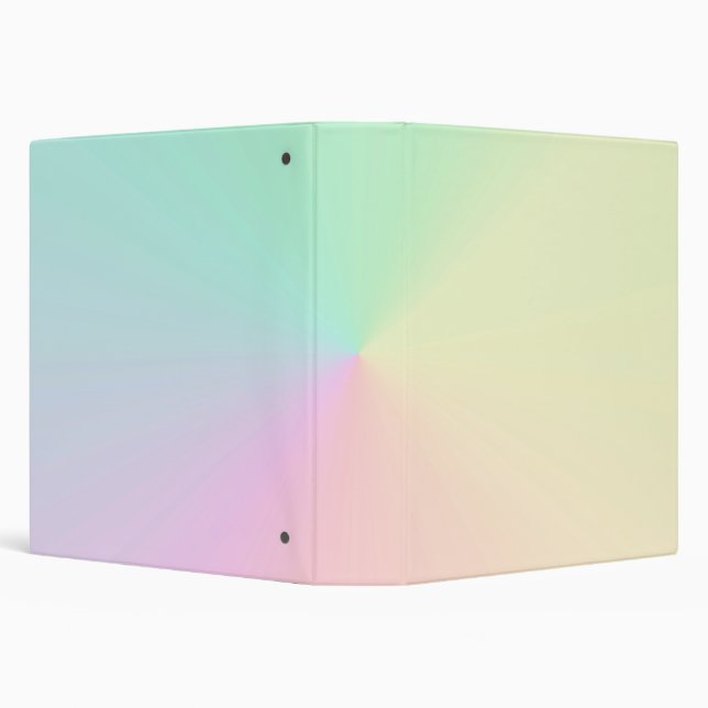Pastel Muted Gradient Ombre Rainbow  3 Ring Binder (Background)