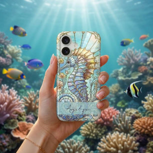 Pastel Mystical Seahorse Stained Glass iPhone 17 Case