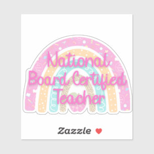 Pastel National Board Certified Teacher Rainbow Sticker