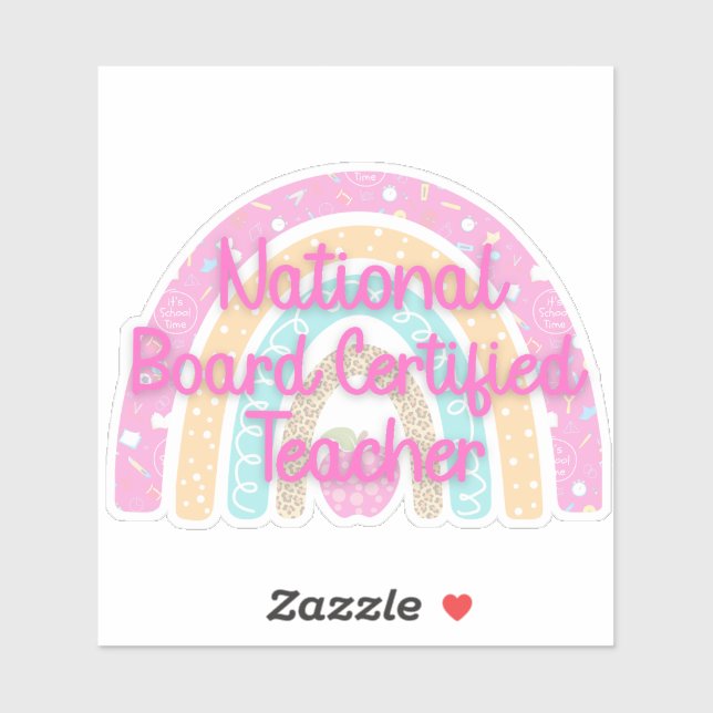 Pastel National Board Certified Teacher Rainbow Sticker (Sheet)