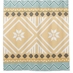 Pastel Native Fabric Seamless Pattern,  Thai Nativ Shower Curtain