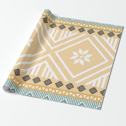 Pastel Native Fabric Seamless Pattern  Thai Nativ Wrapping Paper