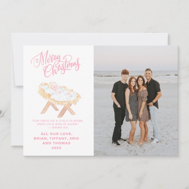 Pastel Nativity | Baby Jesus in a Manger (Front)