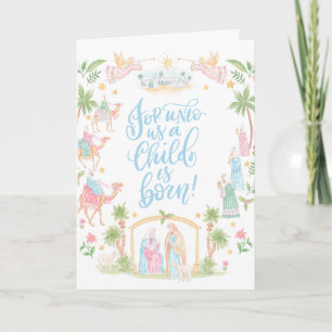 Pastel Nativity Folded Photo Card