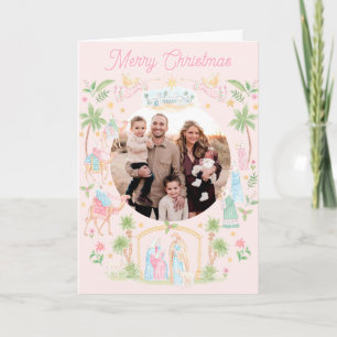 Pastel Nativity Folded Photo Card