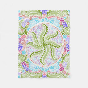 Pastel Nature Mandala Art Fleece Blanket