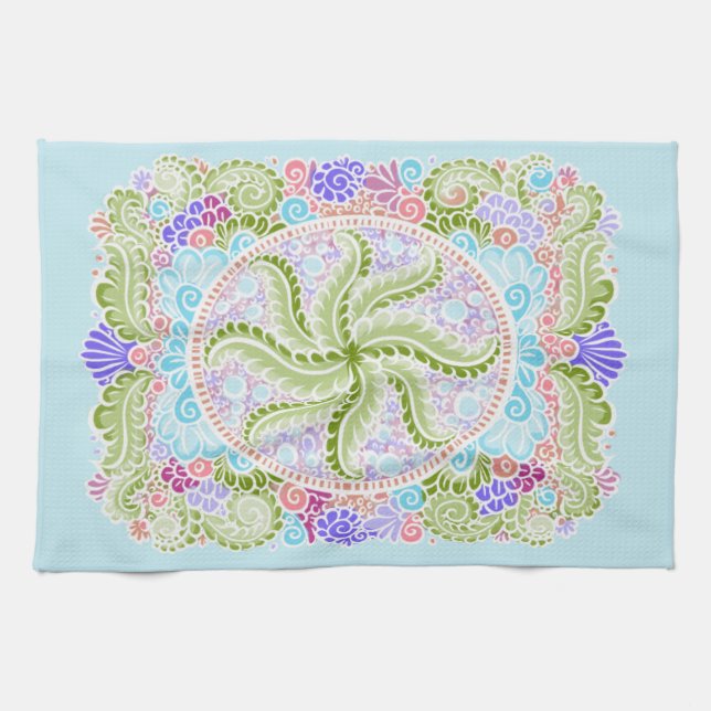 Pastel Nature Mandala Art Towel (Horizontal)