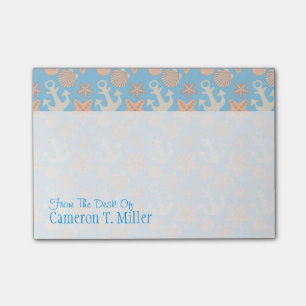 Pastel Nautical Pattern Add Your Name Post-it Notes