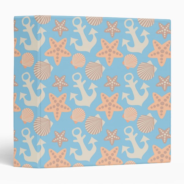 Pastel Nautical Pattern Binder (Front/Spine)