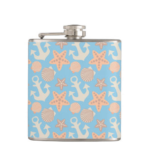 Pastel Nautical Pattern Flask