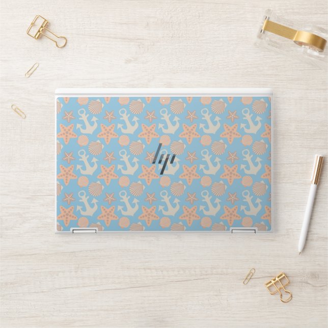 Pastel Nautical Pattern HP Laptop Skin (Desk)