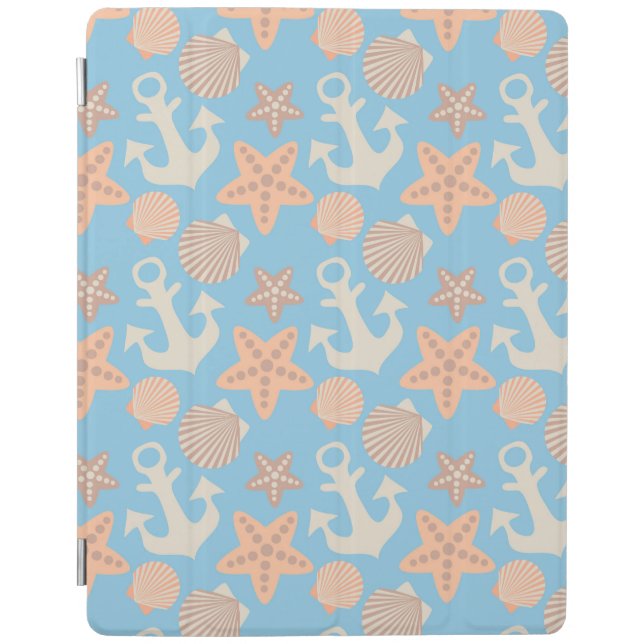 Pastel Nautical Pattern iPad Smart Cover (Front)