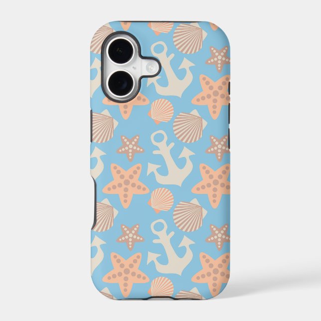 Pastel Nautical Pattern Iphone Case (Back)