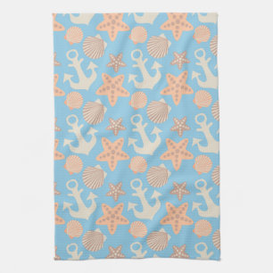 Pastel Nautical Pattern Kitchen Towel