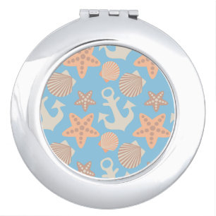 Pastel Nautical Pattern Mirror For Makeup
