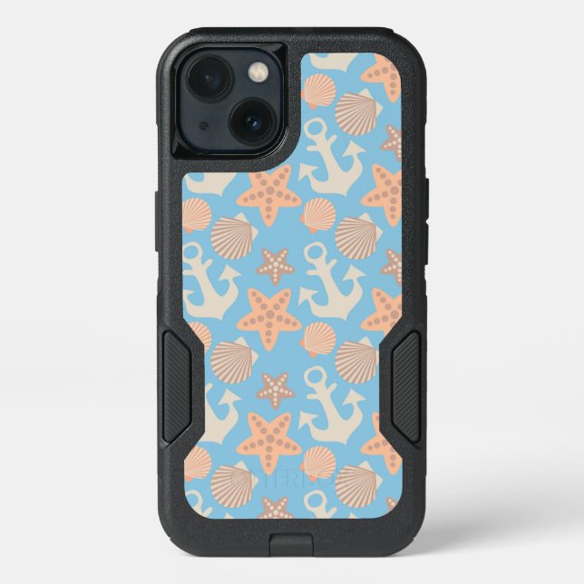 Pastel Nautical Pattern Otterbox iPhone Case (Back)