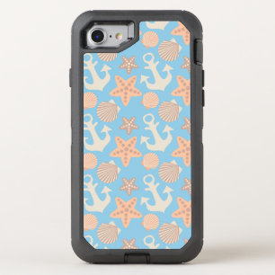 Pastel Nautical Pattern OtterBox Defender iPhone SE/8/7 Case